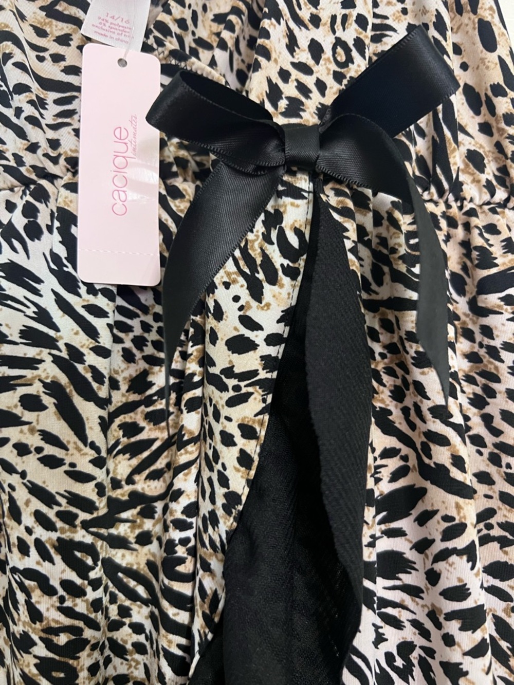 NWT Cacique Leopard-Print 2-piece Lingerie Set Chemise and Panties Sz 14 16 XL - Picture 4 of 7
